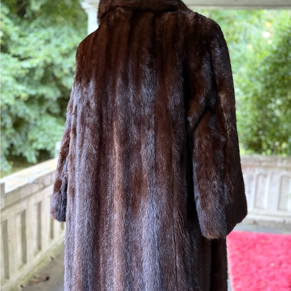 Classic Brown Full-Length Fur Coat (chocolate mink) - Picture 2 of 16